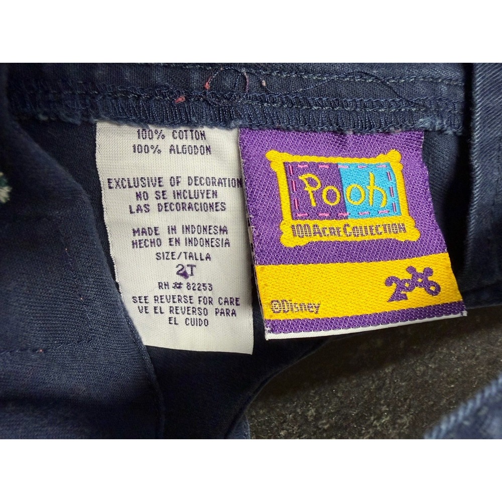 Vintage Disney Pooh 100 Acre Collection Winnie the Pooh Tigger Blue Overalls 2T - Picture 9 of 11